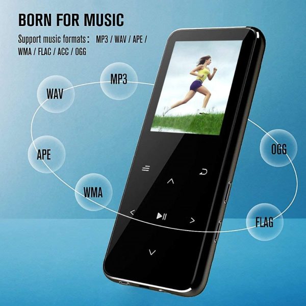 2019 Sago M2 Bluetooth 4.0 Lossless Sound MP3 Music Player 16GB 1.8 Inch Color Screen Zinc Alloy + 2.5D Glass Body with FM Radio