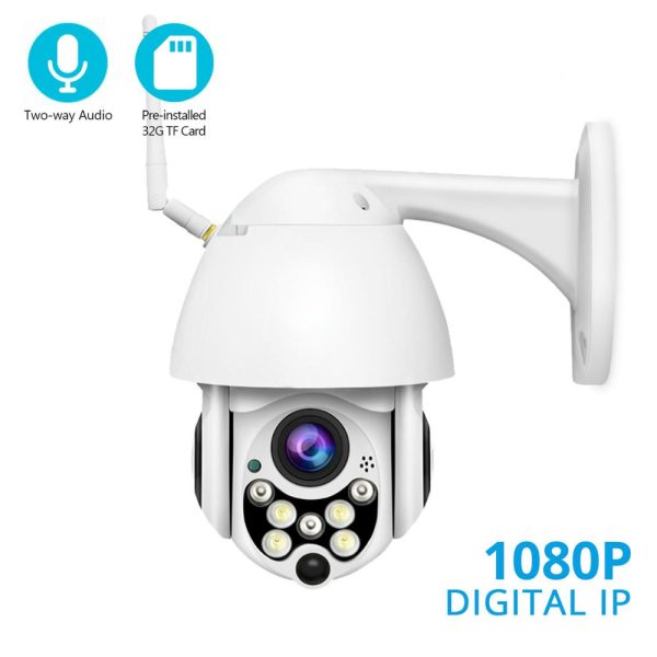 BESDER 1080P PTZ  Speed Dome IP Camera Outdoor Waterproof IP66 WiFi Security Camera 4X Digital Zoom Two Way Audio App YCC365