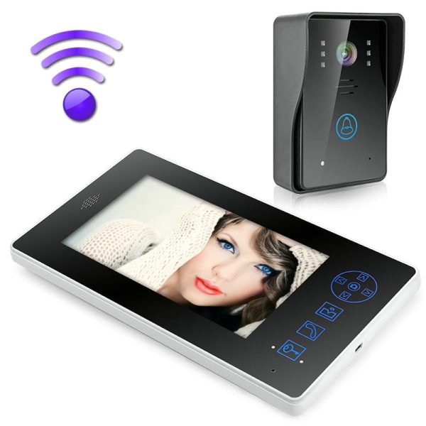 Free Shipping! 2.4G 7" TFT Wireless Video Door Phone Intercom Doorbell Home Security Camera Monitor