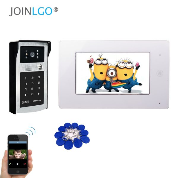 Free Shipping WIFI IP 7" Touch Screen Video Intercom Door Phone Record System Phone Remote Unlock Keypad RFID Doorbell Camera