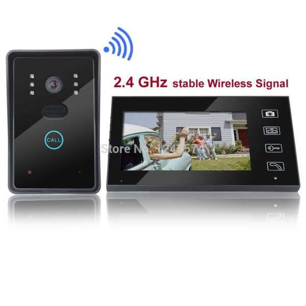 Free shipping! Home Security 2.4G Wireless Video Door Phone Intercom Doorbell Camera with 7"LCD Monitor Access Control