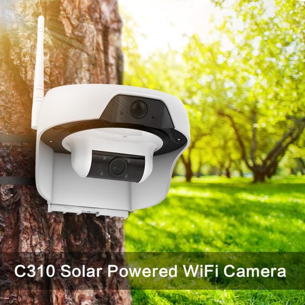 Freecam Solar Powered wifi Cam HD 720P Motion-Activated Wireless Home Security IP Camera with PIR Waterproof Outdoor Camera C310