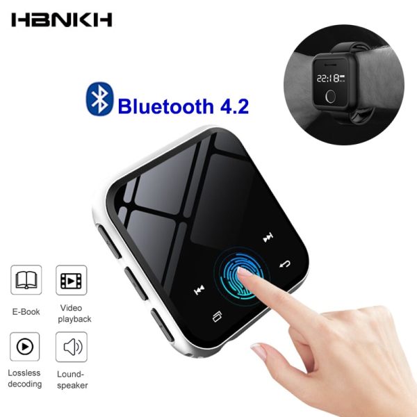 HBNKH USB Mini MP3 Player Bluetooth 4.2 Portable Video Music Player HIFI FM Radio Voice Recorder 1.8' Touch Screen with speaker