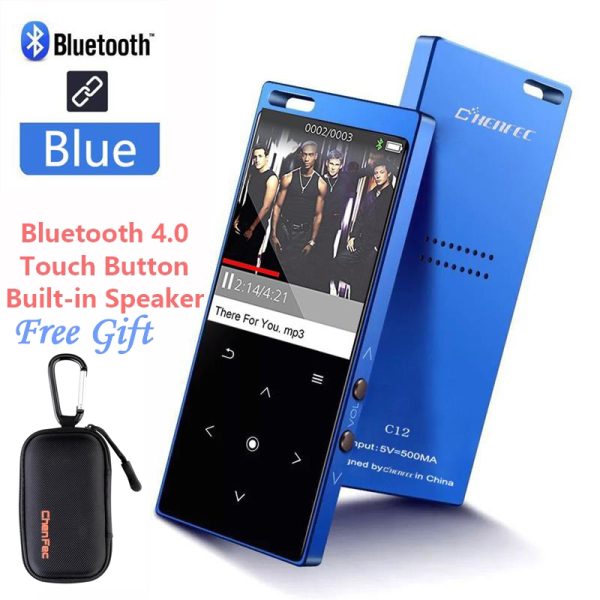 High Quality Metal Speaker Bluetooth MP3 Music Player Touch Button 8GB/16GB 1.8Inch Screen with FM + Free Gift MP3 Player Case