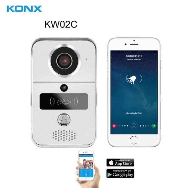 KONX KW02C 720P H.264 Smart WiFi Video Door Phone intercom Doorbell Wireless Unlock IR CUT Night Vision Motion Decetion Alarm