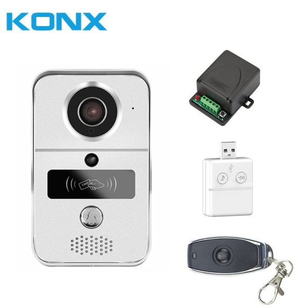 KONX Smart Home 720 WiFi IP Video Door phone intercom Doorbell Wireless Unlock Peephole Camera Doorbell Viewer 220V IOS Android