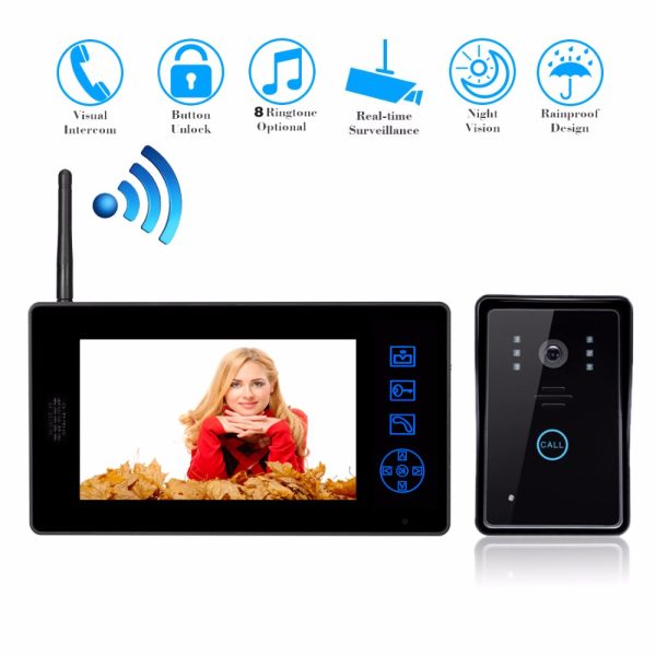 Luxury 7" TFT Wireless Video Door Phone DVR videp Intercom Doorbell Home Security Camera Monitor color video door phone House