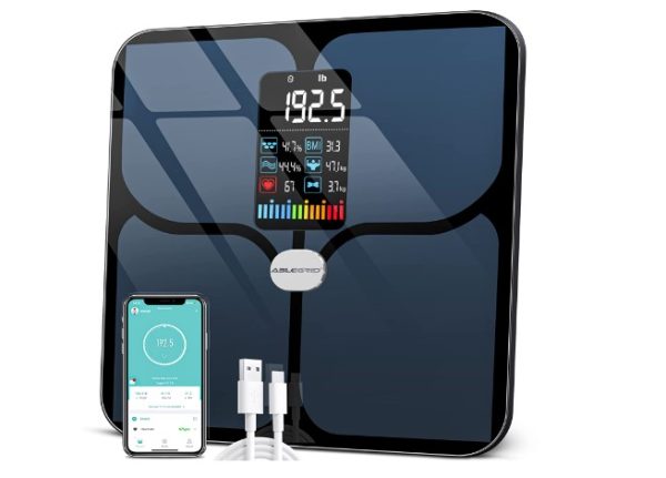 Body Fat Scale, ABLEGRID Digital Smart Bathroom Scale for Body Weight,