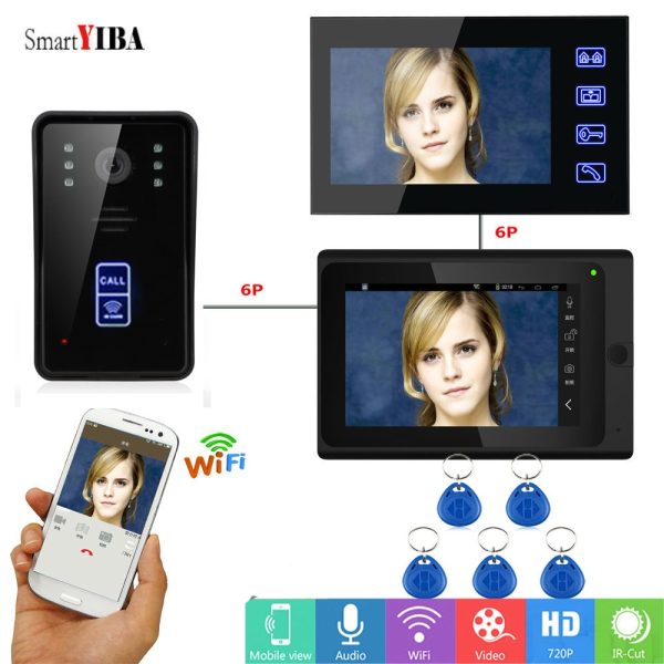 SmartYIBA RFID Wifi Smart Video Intercom System Video Record Take Photo Video Doorbell Interphone Home Door Phone Intercom Kits